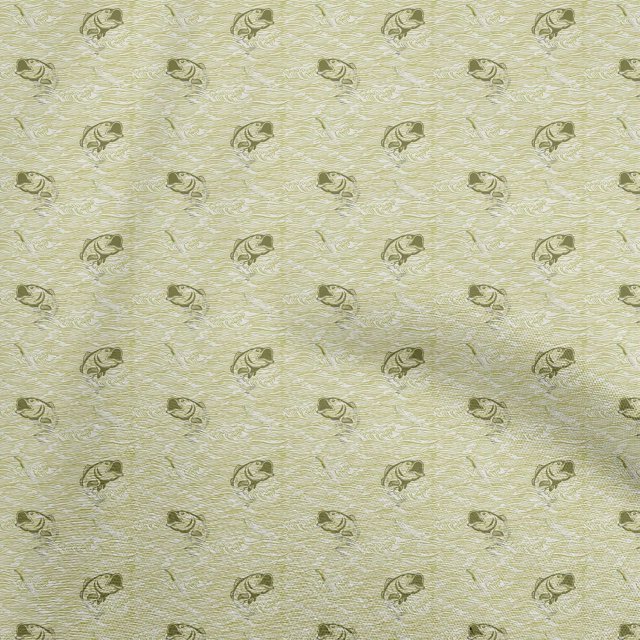 oneOone Rayon Light Green Fabric Ocean Wave Sewing Craft Projects Fabric Prints By Yard 56 Inch Wide