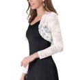 thumbnail image 3 of Kmbangi Floral Lace Cardigan+ See-through Scalloped Long Sleeve Crop Tops, 3 of 5