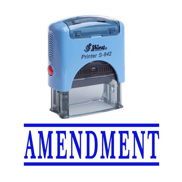 AMENDMENT Self Inking Rubber Stamp Office Stationary Custom Shiny Stamp