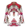 thumbnail image 4 of Ovbmpzd Chemises pour Femmes en Lin Bohème Rouge à Manches Longues Blouse Grande Taille à Col Chic Décontracté Hauts de Printemps pour Femmes P, 4 of 5