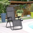 thumbnail image 2 of Outsunny Foldable Lounge Chair with Canopy Shade, Side Tray, Cup Holder, 2 of 10