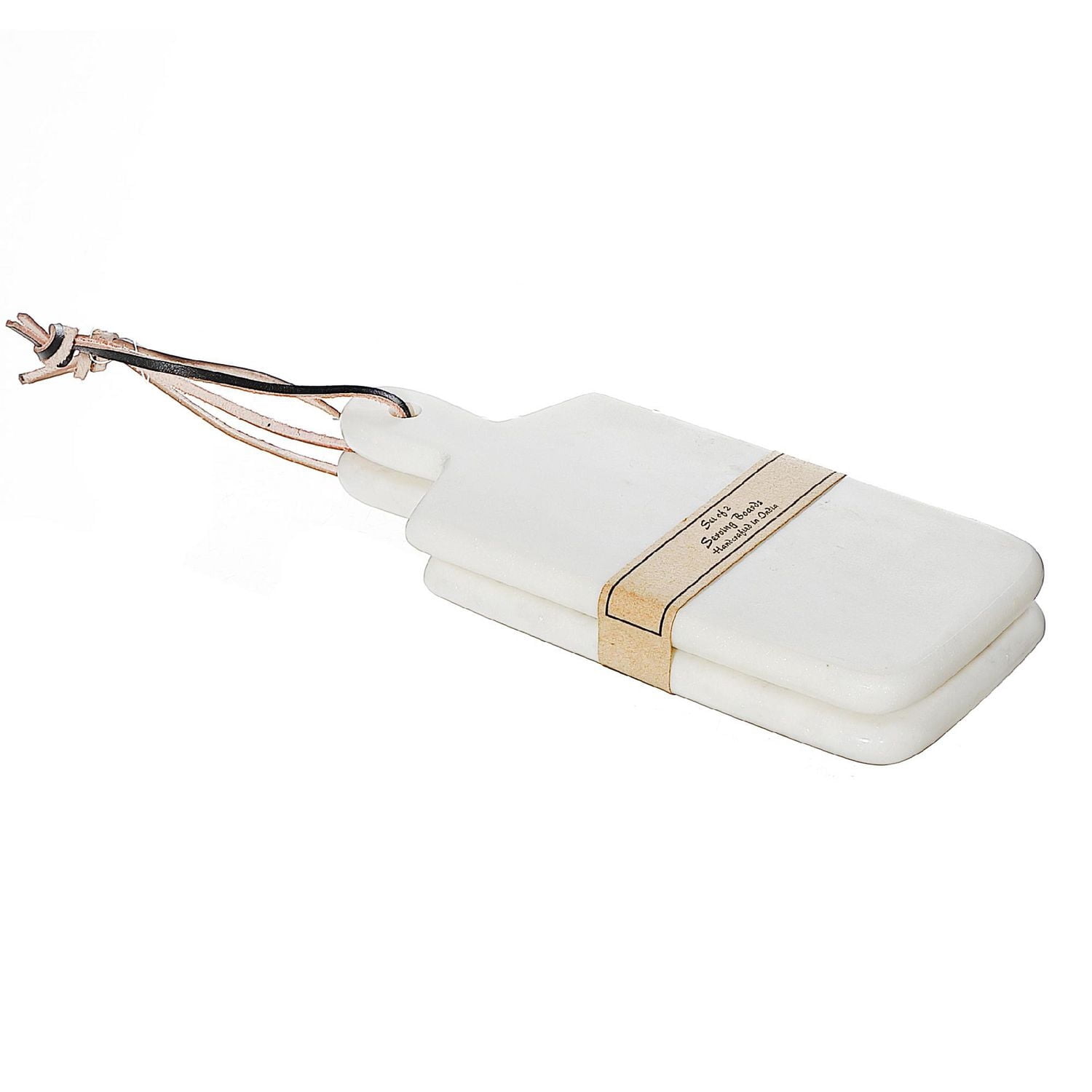 2Pc Marble Cheese Board White 11X5