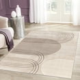 thumbnail image 2 of La Dole Rugs beige cream geometric arc runner rug 3x5 living room bedroom modern carpet Turkey, 2 of 5