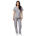 thumbnail image 4 of Adar Universal Unisex Scrub Set - Unisex V-Neck Scrub Top & Tapered Drawstring Scrub Pants, 4 of 7