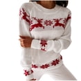 thumbnail image 1 of IROINID Pull-Over en Tricot à Encolure Ronde pour Femmes Pull de Noël Décontracté à Manches Longues, 1 of 6
