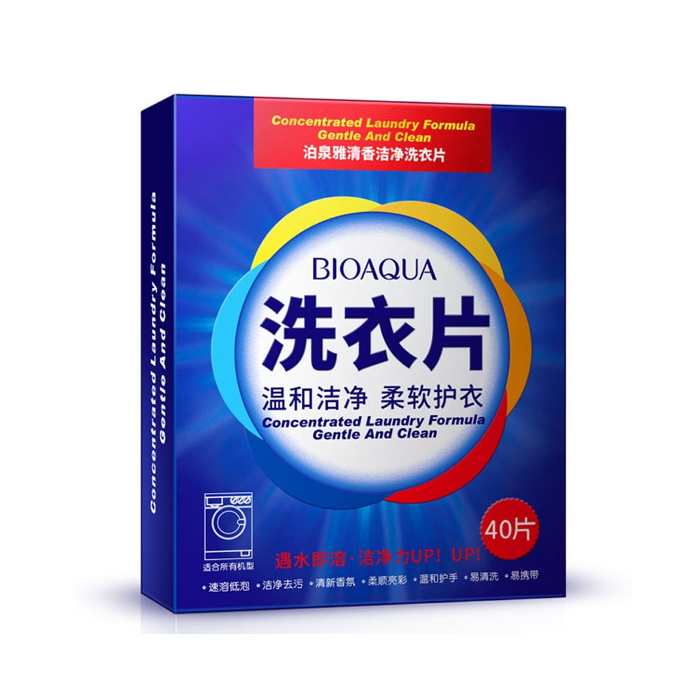 Amdohai 40PCS Washing Soap Laundry Tablets Laundry Paper Clothes Detergent Home Supplies Travel Tool Handguard Cloth Cleaning 11*7*1cm