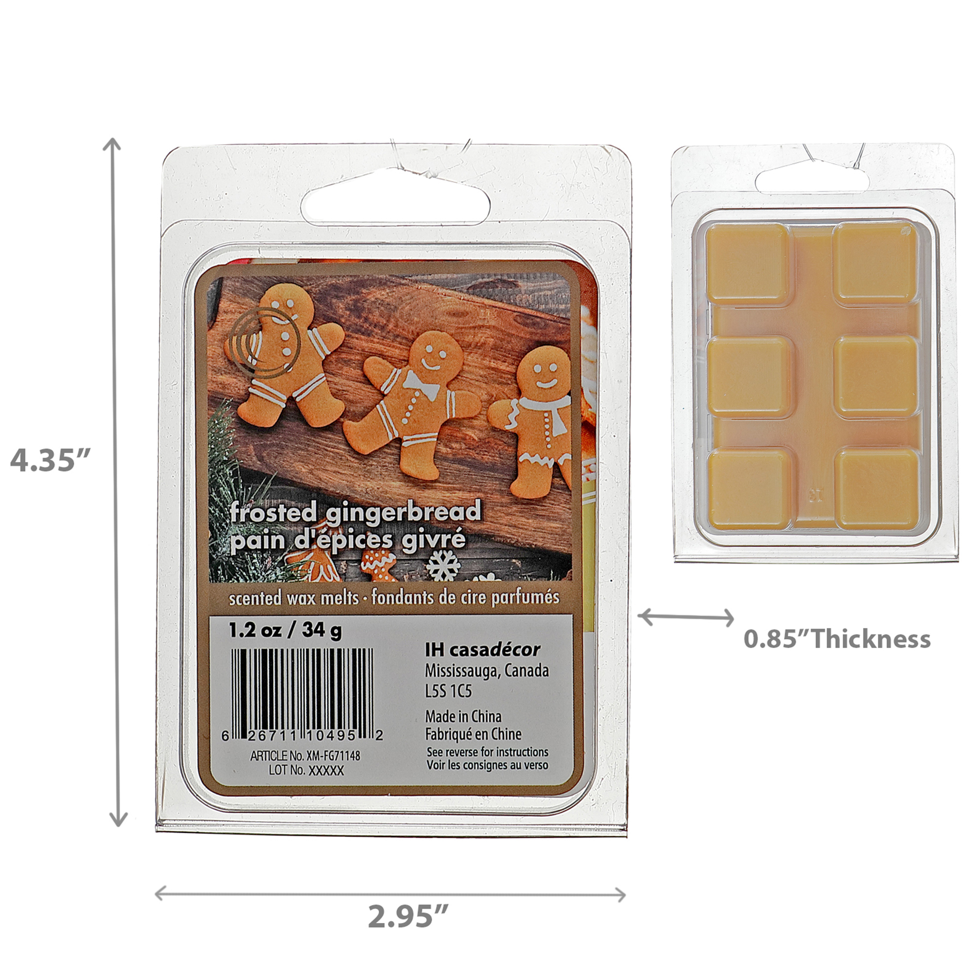6Pk Scented Wax Melts (Frosted Gingerbread) - Set of 6