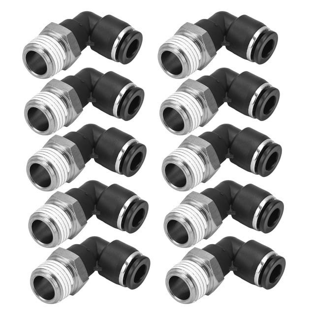 Trachea Quick Plug Quick Connector, 1.0 - 1.2Mpa Pneumatic Fitting Quick Connect Hose Fittings Air Fittings 10Pcs External Thread For Automation Equipment 8 01