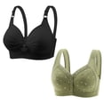 thumbnail image 1 of Yuyuzo 2 Pack Bras for Women Push up Front Closure Bras Adjustable Strap Full Coverage Comfy Bras, 1 of 7
