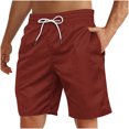 thumbnail image 1 of Yuyuzo Mens Shorts High Waisted Drawstring Quick Dry Summer Beach Swim Knee Length Shorts with Pockets, 1 of 4
