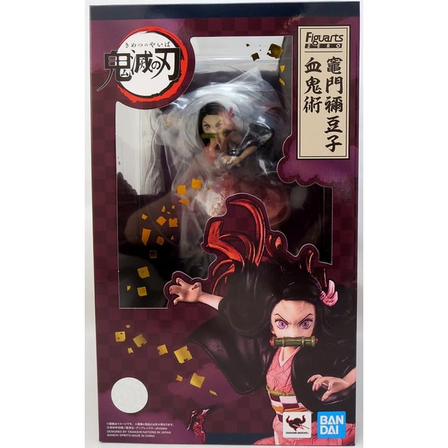 Demon Slayer Kimetsu No Yaiba 9 Inch Static Figure FiguartsZero - Nezuko Kamado in its original packaging. The multicolour figure features Nezuko Kamado with translucent effects replicating her Blood Demon Arts, including flowing hair and soaring flames. The packaging displays the FiguartsZero branding and Japanese text, with a clear window showcasing the figure inside.