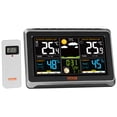 thumbnail image 1 of VEVOR Weather Station Indoor Outdoor, 7.5 in Large Color Display, Wireless Digital Home Weather Station, with Sensor Atomic Clock Adjustable Backlight Forecast Data, 1 of 9