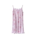 thumbnail image 1 of PMVFHDE Robe Princesse Sans Manches pour Tout-Petites Filles, Robes d'Été avec Imprimé de Dessins Animés, Nuisette, Tenue d'Intérieur, Robe à Bretelles en Coton Respirant, Violet, 6-7 Ans, 1 of 3
