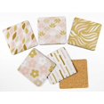 thumbnail image 2 of Inkdotpot Set of 6 Drink Coasters Easy Clean 4-Zoll SquareCoastersCork Base-Reusable- Leaves & Floral, 2 of 8