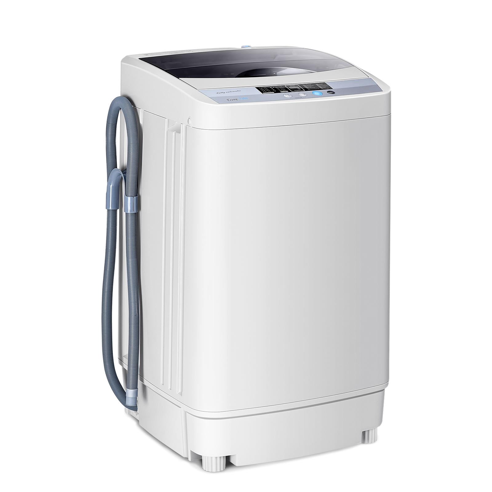 Giantex Machine à Laver Entièrement Automatique, Laveuse Compacte de 1.34 pi³ avec 10 Programmes, 8 Niveaux d'Eau et Panneau LED, Laveuse et Essoreuse Portable de 9.92 Lbs avec Pompe de Drainage