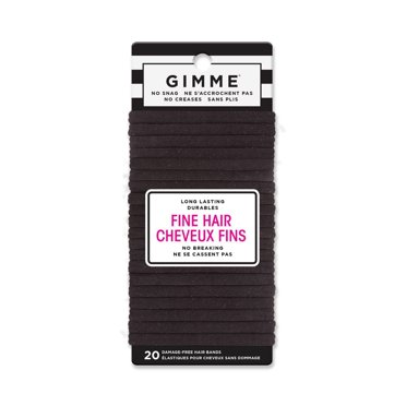 "GIMME Élastiques à Cheveux Fins, Noir, 20 Ct"