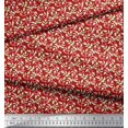 thumbnail image 2 of Soimoi Poly Georgette Fabric Leaves & Poppy Floral Print Sewing Fabric Yard 42 Inch Wide, 2 of 6