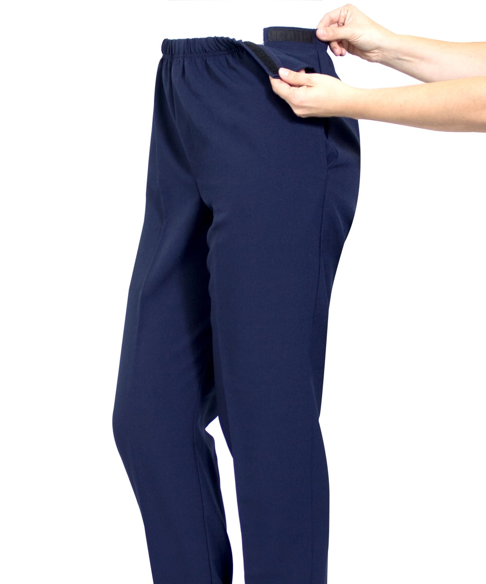 Silvert's Women's Adaptive Open Side Gab Pant, Navy, L