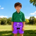 thumbnail image 4 of Wo-Fusoul Swim Trunks for Boys and Girls, 5-14 Years, Solid Color with Cute Expression Print, Breathable Summer Shorts with Pockets for Beach, Home, or Pool, 4 of 6