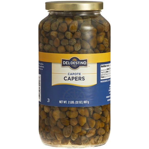 Del Destino Capotes Size Capers 32 oz. | Large & Flavorful | Ideal for Cocktails & Mediterranean Cuisine