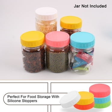 Unique Bargains Plastic Mason Jar Lid Regular and Wide Mouth Mason Canning Jar Top Food Storage 12 Pack Assorted Color