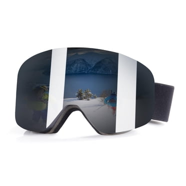 Lunettes de Ski et de Planche à Neige Magnétiques pour Hommes, Femmes et Jeunes, Protection UV et design OTG, Bande Noire