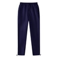 thumbnail image 1 of Mefallenssiah Full Length Pants Clearance Men'S Sports Leisure Pocket Solid Color Elastic Waist Drawstring Straight Leg Retractable Hem Design Long Pants, 1 of 1