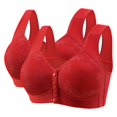 thumbnail image 1 of Posijego 2 Pack Bra for Women Front Closure Push up Everyday Bras Full Coverage Support Wireless Bras, 1 of 2