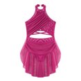 thumbnail image 3 of Raenseen Robe de Danse Ballet Jazz pour Filles, Justaucorps de Patinage Artistique, Strass Brillants, Robe de Bal Sans Manches, Rose Vif 10, 3 of 5