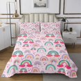 thumbnail image 1 of Erosebridal Colorful Rainbow Coverlet Set King, Cute Love Heart Bedding Set, Princess Decor 3pcs, 1 of 5
