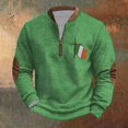 thumbnail image 2 of Penkiiy St Patricks Day Shamrock Patch Chest Print 1/4 Zip Sweatshirt 4XL Multicolor, 2 of 5