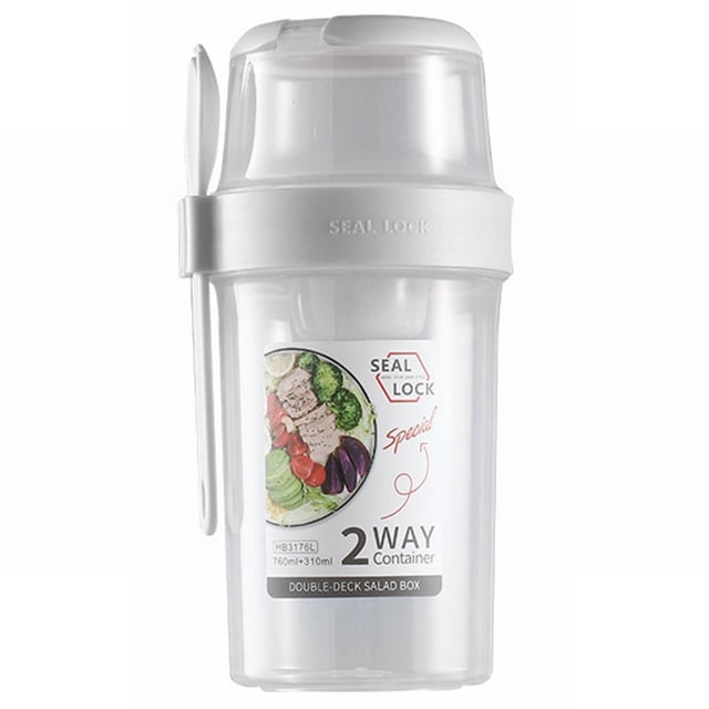 AKEGAMN Cereal And Milk Containers Double Hiking Food Containers Snack Cups Camping And RV Storage And Organizing To Go Cups Crunchy Yogurt Containers