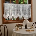 thumbnail image 1 of Tyidzon Arched Lace Curtain Fabric Semi Sheer Chiffon With Embroidery With Rod Pocket Designs For Doors And Windows, 1 of 6