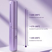 maskred ABS Portable And Rechargeable Hair Straightener Smooth And Silky Hair Anytime Anywhere Anywhere. pink