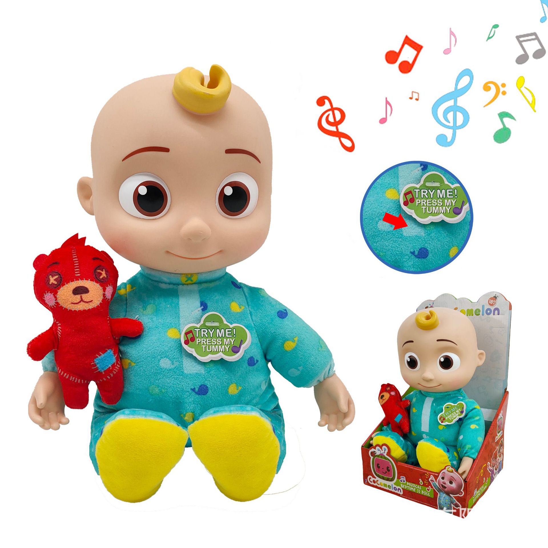 Official Music Bedtime JJ Doll, Soft Plush Body -, Bedtime Song" - Includes Plus