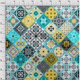 thumbnail image 4 of oneOone Polyester Lycra Dark Teal Blue Fabric Abstract Traditional Craft Projects Decor Fabric Printed By The Yard 56 Inch Wide, 4 of 4