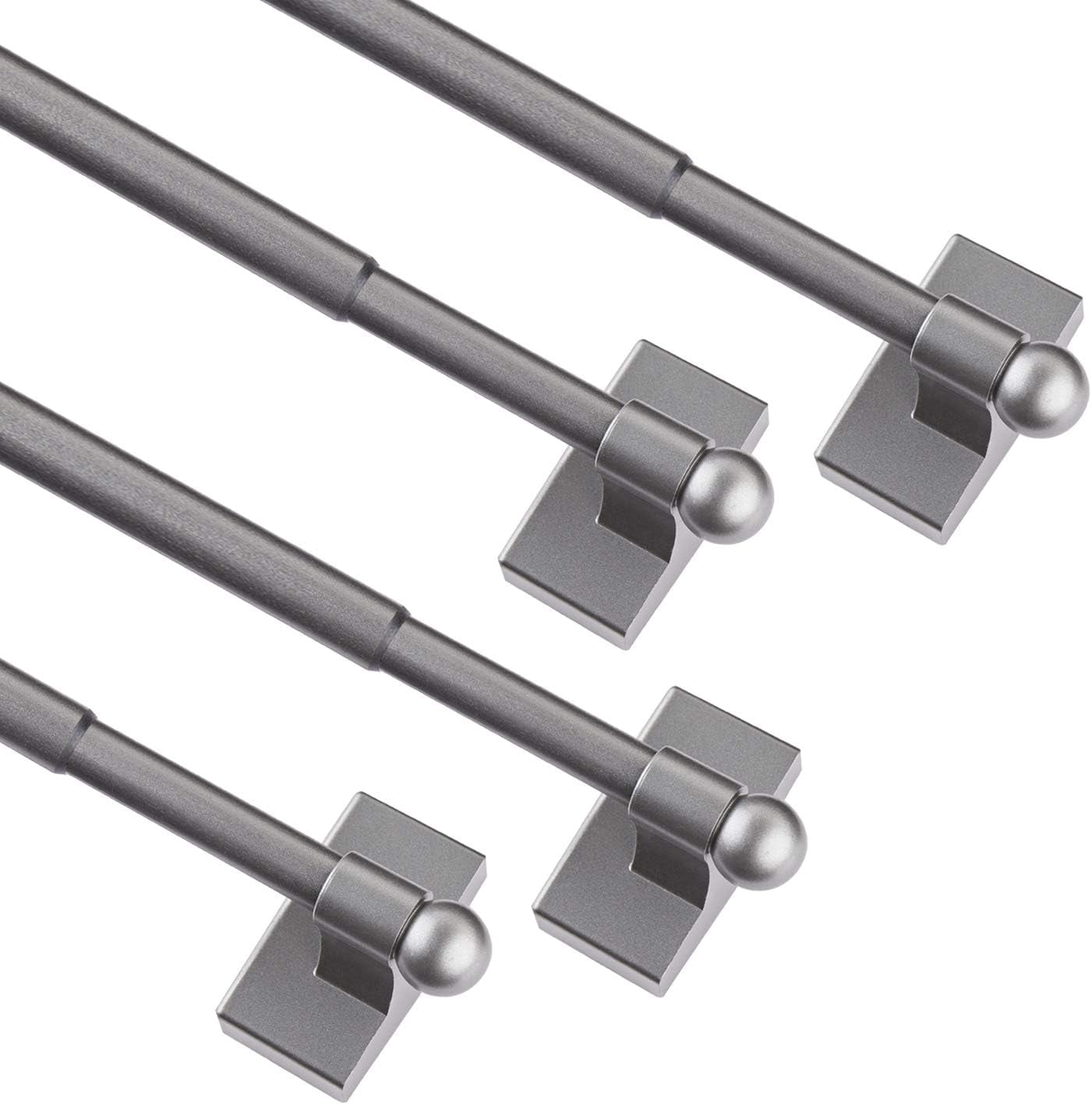 Adjustable Magnetic Curtain Rods for Mental Appliance Doors Windows to Champagne Window Rods Easy Installation Toilet Towel Bar MultiUseful (in Champagne )