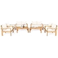 thumbnail image 2 of Costway 8PCS Patio Furniture Set Acacia Wood Thick Cushion Loveseat Sofa Off White, 2 of 9