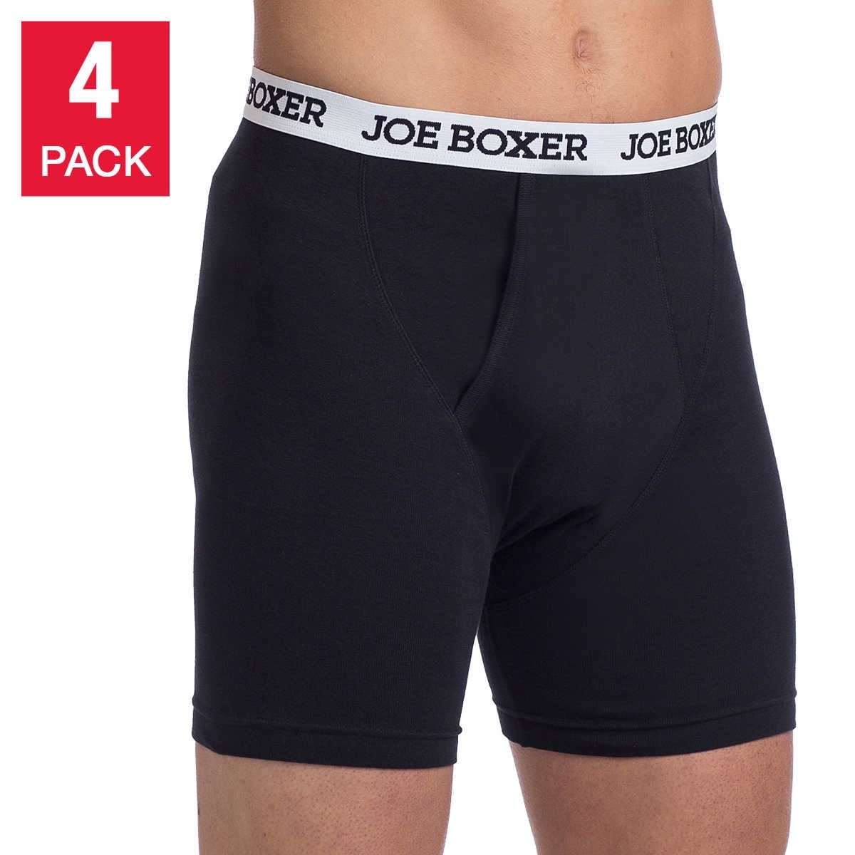 Joe Boxer Boxeurs pour Hommes, Lot de 4, TTG, Noir