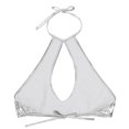 thumbnail image 3 of RUNQHUI Women's Shiny Metallic Keyhole Crop Top Halter Backless Rave Bandeau Vest Bra Clubwear Silver One Size, 3 of 6