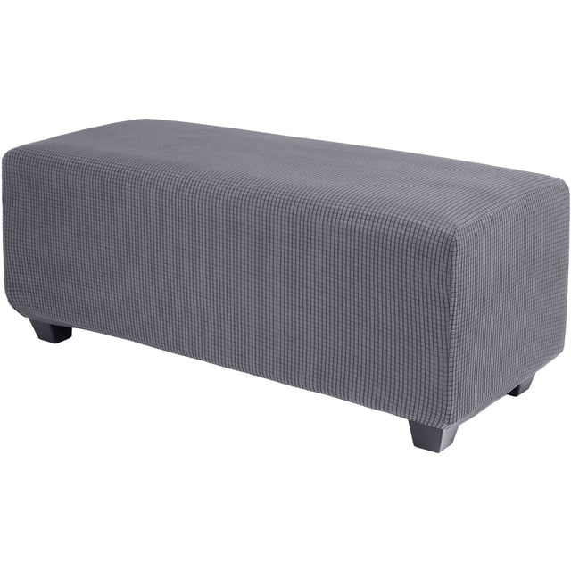 PiccoCasa Housse Extensible pour Pouf Slipcover Housses de Meubles en Gris Foncé, Grande Taille. Fabriquée à Partir de 95 % polyester et 5 % Élasthanne, Cette Housse Est Douce, Respirante et Très Élastique pour s'Adapter aux Poufs Mesurant 33-40 Pouces de Longueur, 14-20 Pouces de Largeur et 15-20 Pouces d'Épaisseur. Elle Présente une Bande Élastiquée au Bas pour une Couverture Sécurisée et une Résistance au Glissement, Protégeant contre la Poussière, les Éraflures et l'Usure. la Couleur Gris Foncé Complète la Déco du Salon Moderne