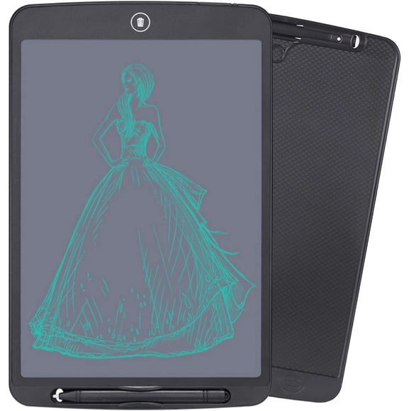 12 Inches LCD Tablet Writing Handwriting Board Drawing Board Doodle with Pen Erasable Reusable Writing Pad, Mini Learning Educational Toy, Paper Saving Tool For Home/School Gifts for Kids 1Pack(Black)