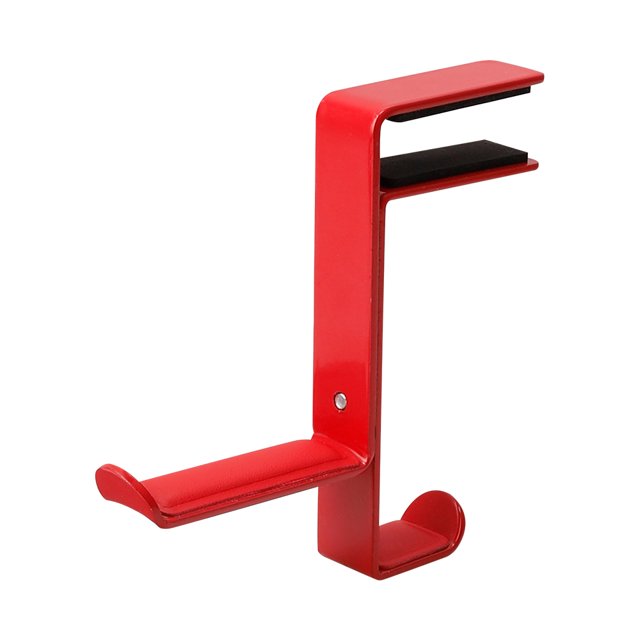 Amdohai Support de Casque Type Clip-edge Support Mural en Métal Réglable pour Écouteurs Support de Bureau Rouge