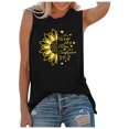 thumbnail image 1 of Pompotops Débardeur Sans Manches Imprimé Sunflower Series Décontracté Ample pour Femme, 1 of 4