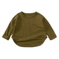 thumbnail image 4 of RXIRUCGD T-Shirt à Manches Longues à Col Rond pour Enfants Hommes et Femmes ( Orange, Taille : 130 ), 4 of 8