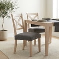 thumbnail image 2 of SmartFit Stretch Herringbone Dining Chair Covers: Set of 2, Charcoal Gray, 2 of 8