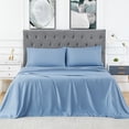 thumbnail image 1 of Bamboo Sheets Set of 4 - Rayon from Bamboo Cooling Bed Sheets, 16" Deep Pocket Fitted Sheet for Hot Sleepers, Queen Size Soft Wrinkle-Resistant Bedding, 1 of 8