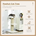 thumbnail image 4 of PawHut Cat Tree w/ Sisal Mat Scratching Post Cat Bed Cushion, 4 of 10