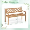 thumbnail image 3 of Gymax Outdoor Loveseat Bench 2-Person Patio Acacia Wood Garden Chair w/ Armrests, 3 of 9