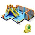 thumbnail image 1 of Costway Giant Soccer-Themed Inflatable Water Slide Bouncer Splash Pool With 735W Blower, 1 of 9